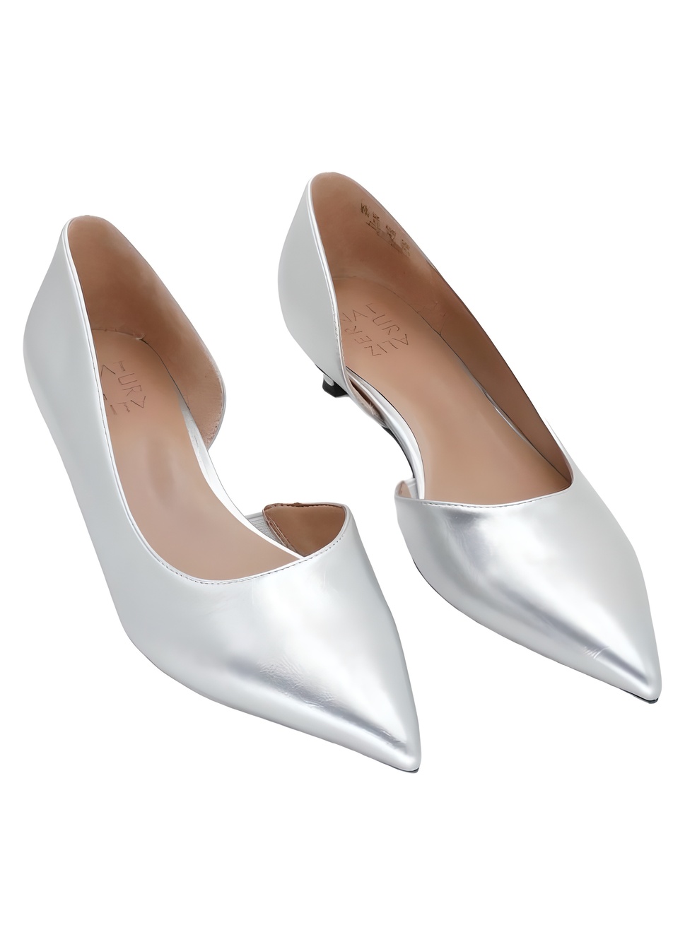 Naturalizer Gallent Kitten-Heel Pumps Silver Size 8W